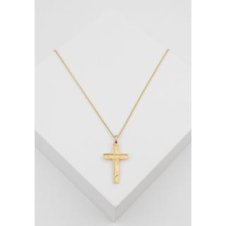 MUAU Schmuck  Anhänger Kreuz Gelbgold 750, 27x14mm 