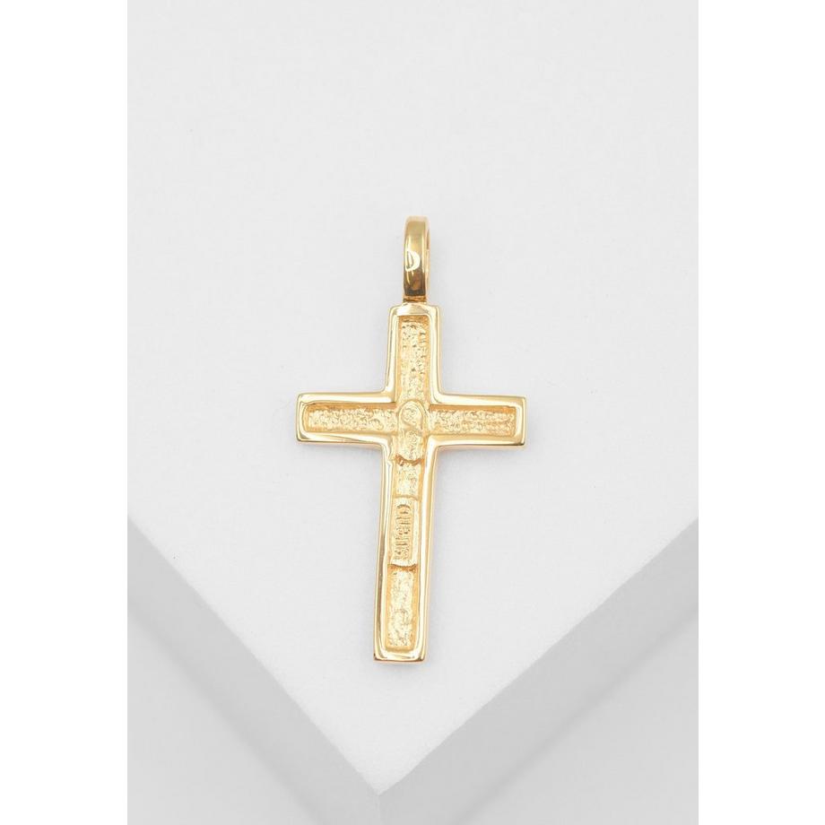 MUAU Schmuck  Anhänger Kreuz Gelbgold 750, 27x14mm 