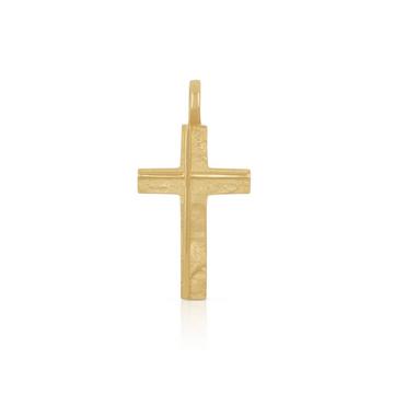 Pendentif croix en or jaune 750, 27x14mm