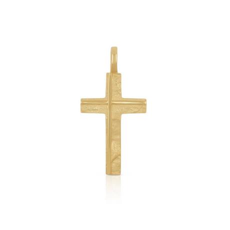 MUAU Schmuck  Anhänger Kreuz Gelbgold 750, 27x14mm 