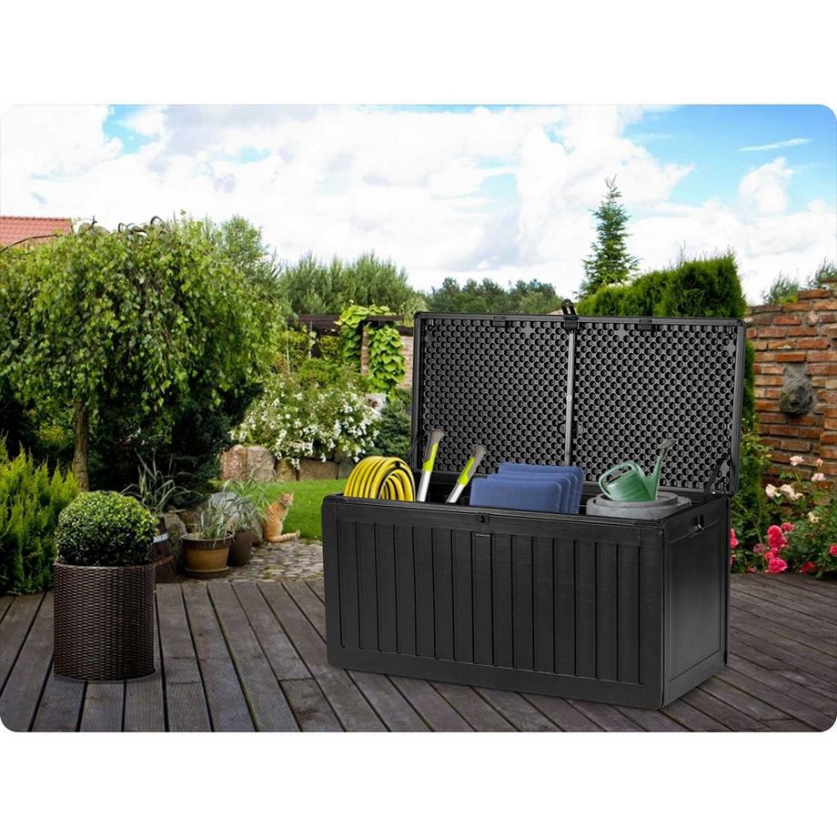 B2X Box da giardino 109 x 51 x 55 cm 270 litri nero  