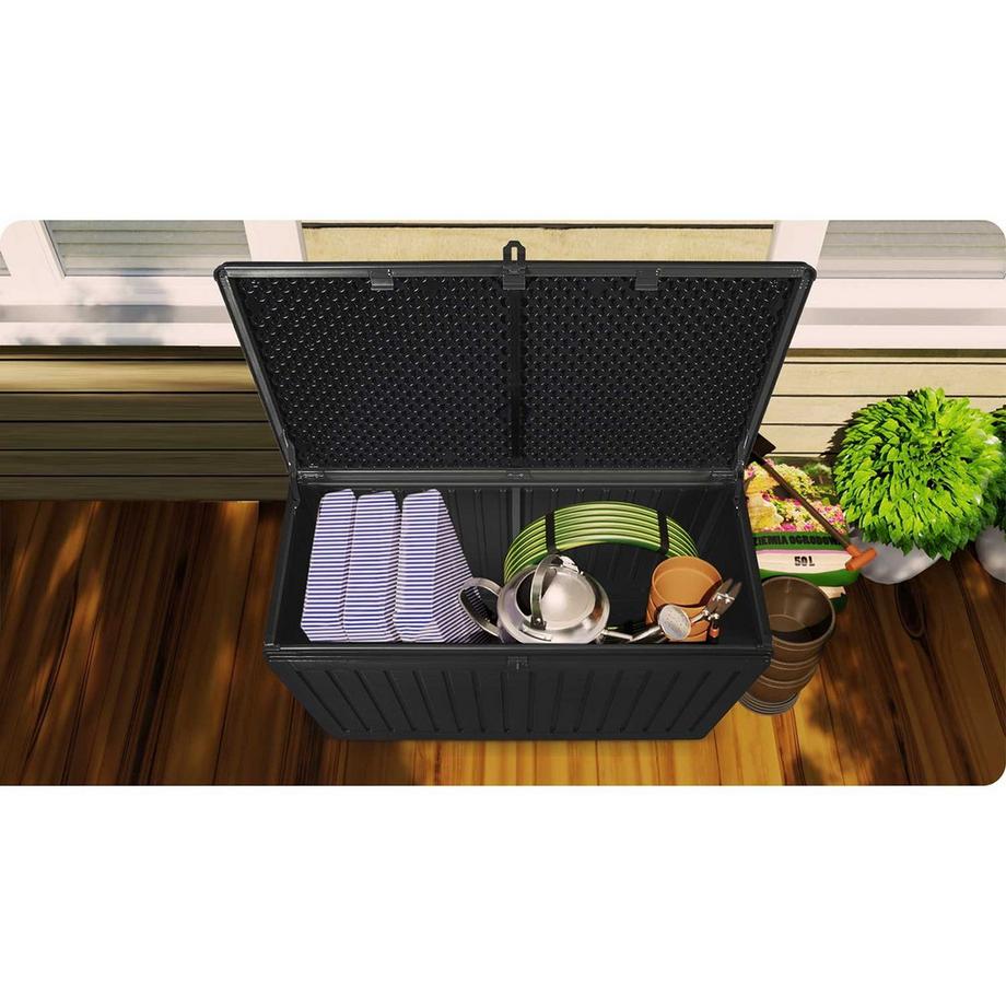 B2X Box da giardino 109 x 51 x 55 cm 270 litri nero  