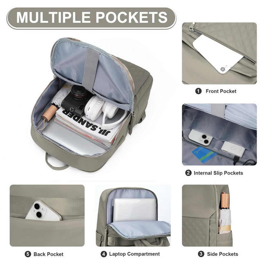 Only-bags.store  Rucksack Eleganter mittlerer Laptoprucksack Laptopfach USB-Ladeanschluss Schulrucksack Teen Rucksack Schule Wasserdichter Arbeitsrucksack 