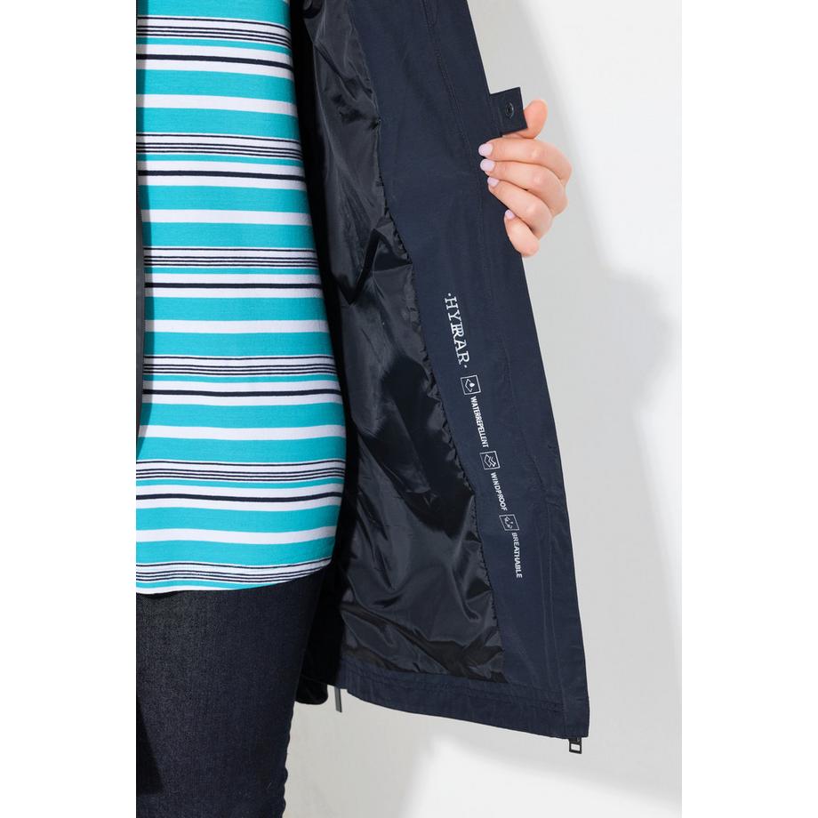 Ulla Popken Parka Spacchetti Laterali con Zip Cappuccio Tasche con Zip  