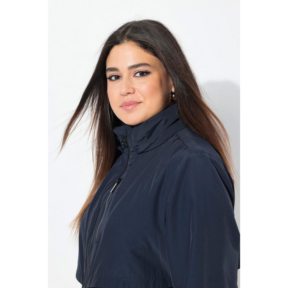 Ulla Popken Parka Spacchetti Laterali con Zip Cappuccio Tasche con Zip  