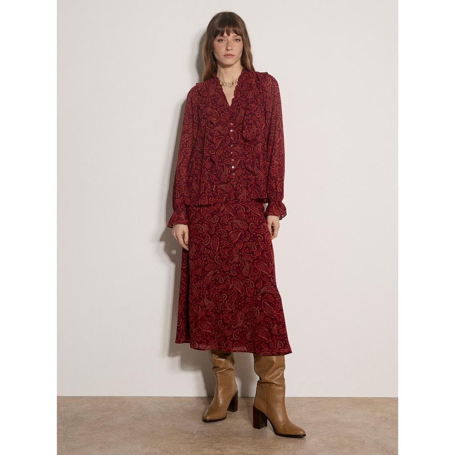 APRICOT Chiffon-Midaxi-Rock in A-Linie mit Paisley-Muster  