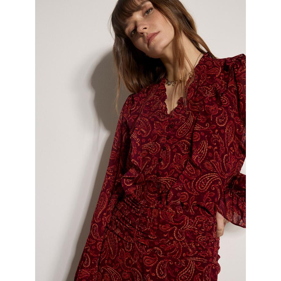 APRICOT Chiffon-Midaxi-Rock in A-Linie mit Paisley-Muster  