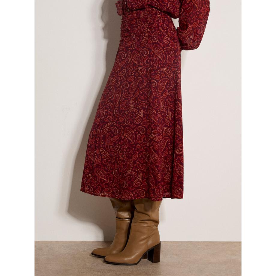 APRICOT Chiffon-Midaxi-Rock in A-Linie mit Paisley-Muster  