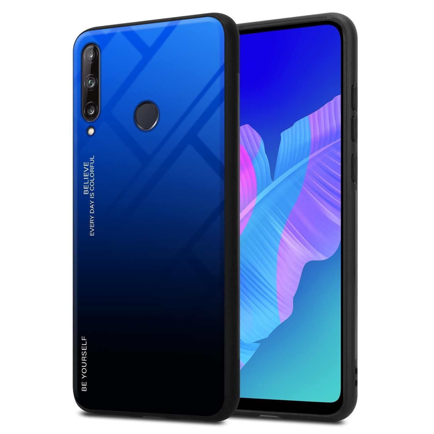 Cadorabo  Housse compatible avec Huawei P40 LITE E - Coque de protection bicolore en silicone TPU et dos en verre trempé 