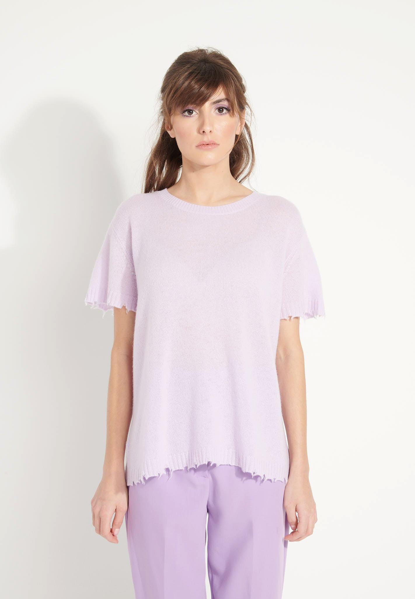 Studio Cashmere8  AVA 6 T-Shirt mit rundem Halsausschnitt -100% Kaschmir, entjungfert 