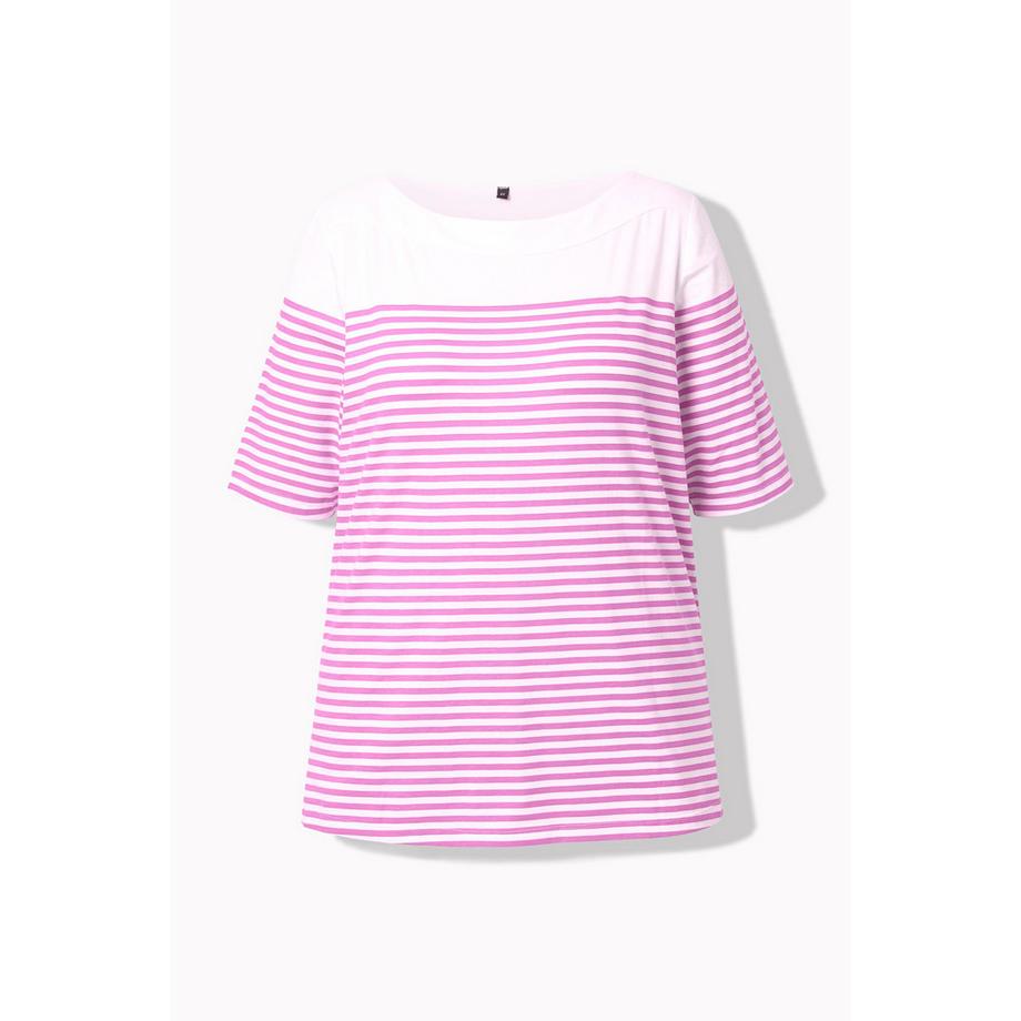 Ulla Popken Maglia Righe alla Marinara Scollo a Barca Mezze Maniche  