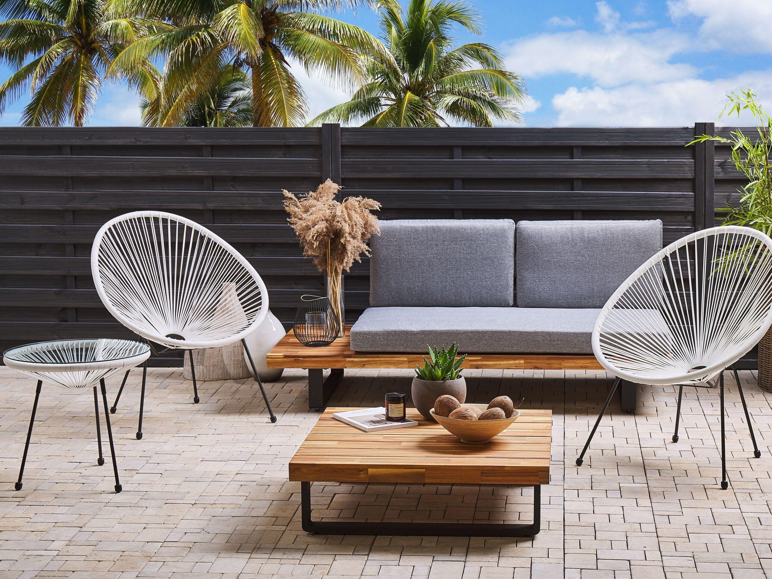 Beliani Ensemble pour bistro en Polyrotin Boho ACAPULCO II  