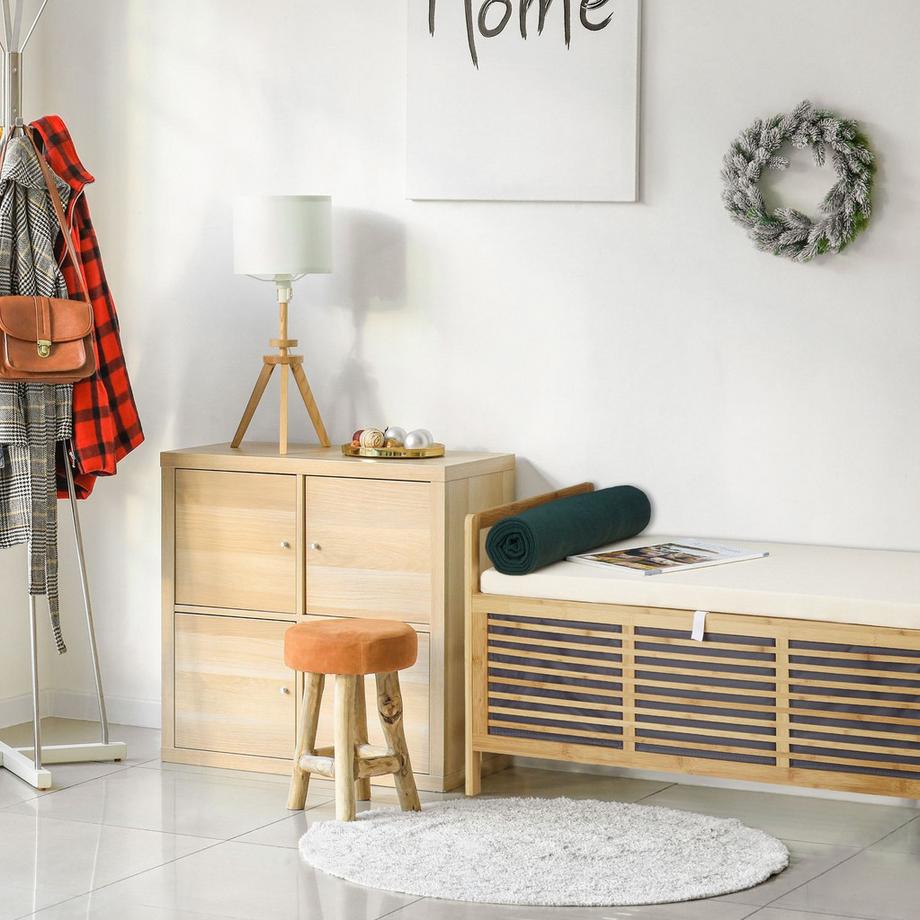 B2X  Tabouret en bambou avec espace de rangement 