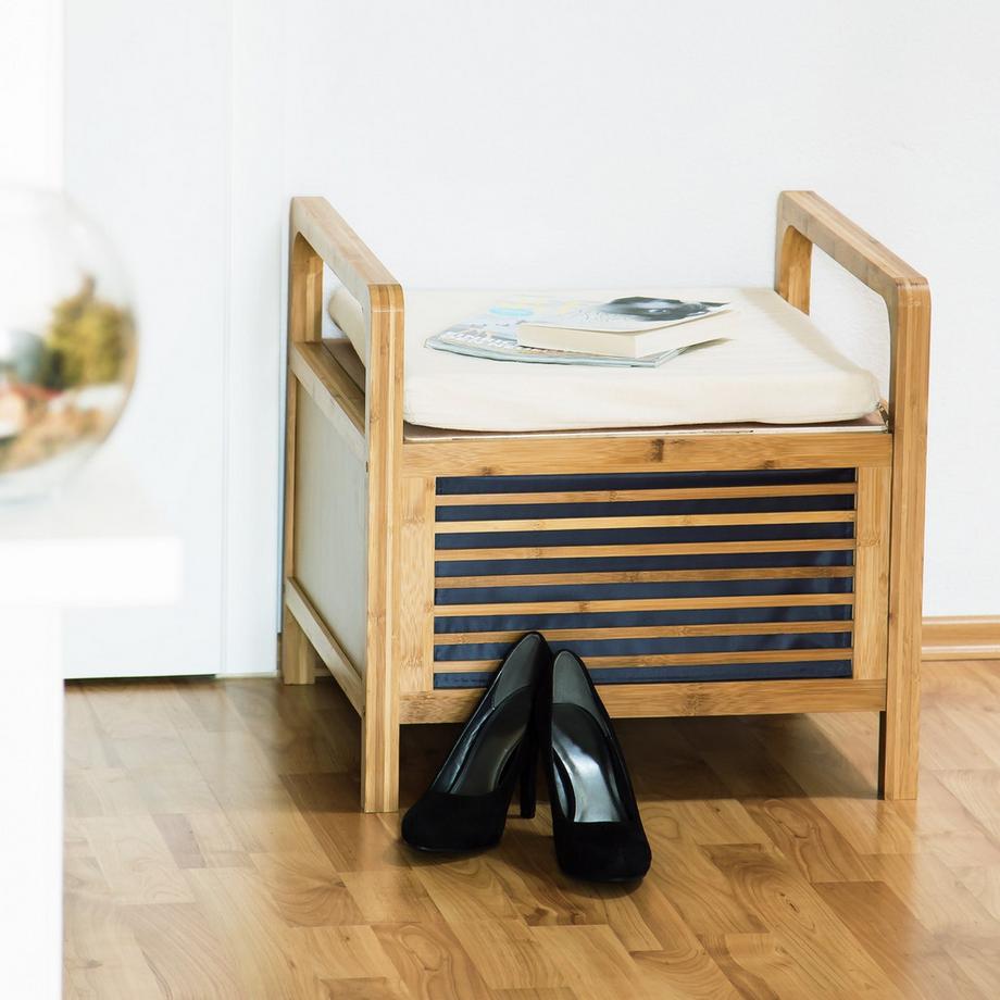 B2X  Tabouret en bambou avec espace de rangement 