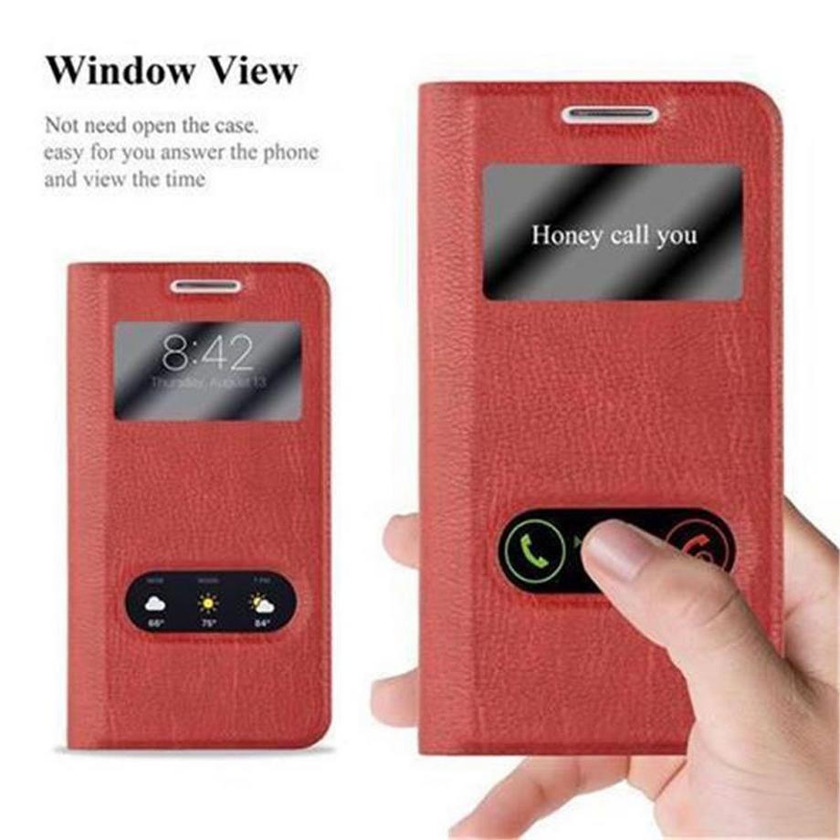 Cadorabo  Housse compatible avec Samsung Galaxy S4 - Coque de protection avec fermeture magnétique, fonction de support et 2 fenêtres de visualisation 