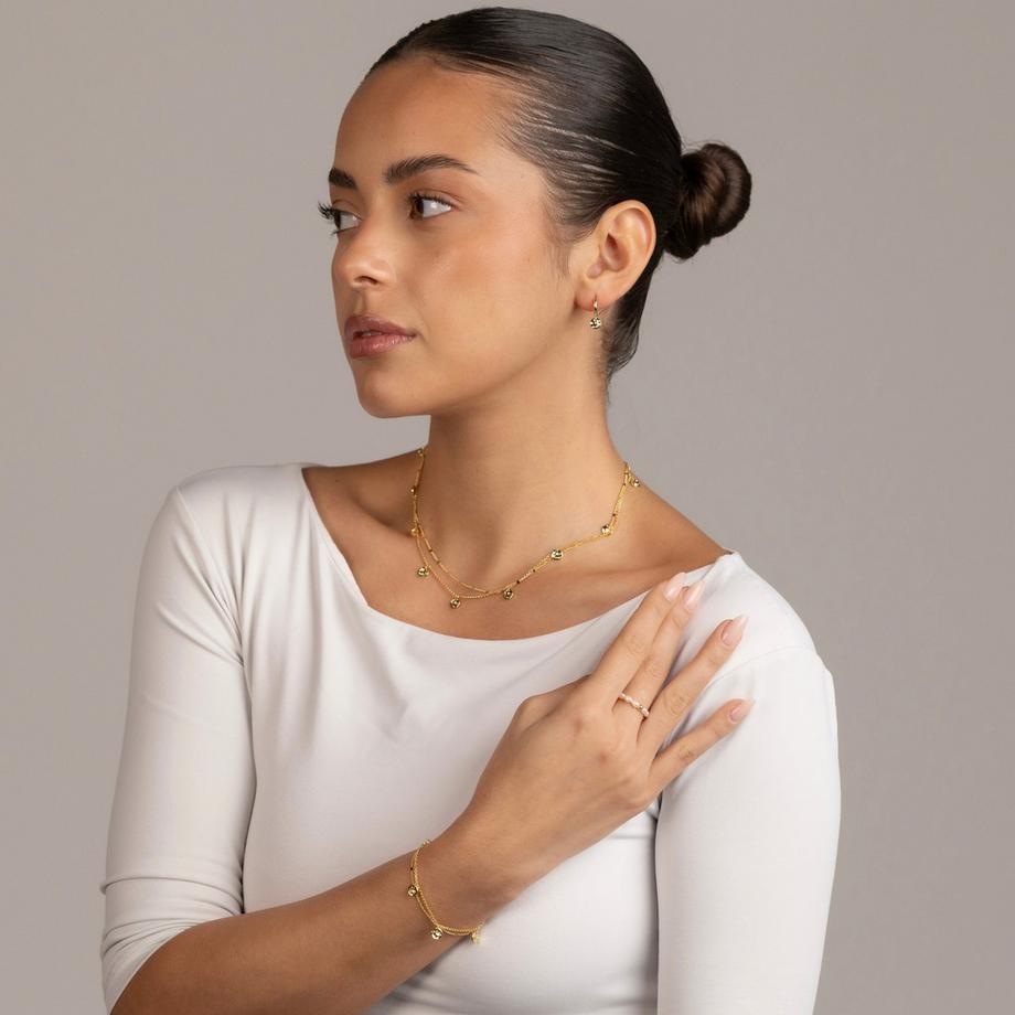 Balibay  Esma -  Halskette aus reinem 925 Sterling Silber 14 Karat vergoldet 