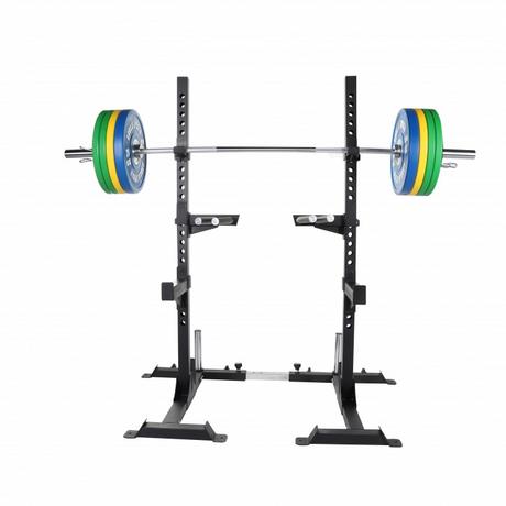 Gorilla Sports  KIT RACK A SQUAT AVEC SET D'HALTERES OLYMPIQUE | DIAMETRE 50/51 MM | MUSCULATION 