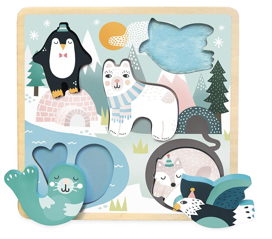 Vilac  Michelle Carlslund, Puzzle Tiere im Eis 