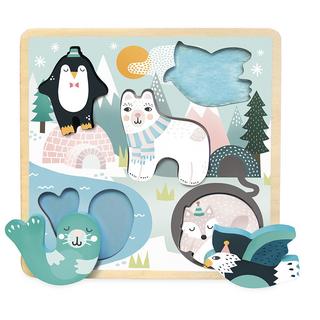 Vilac  Michelle Carlslund, Puzzle Tiere im Eis 