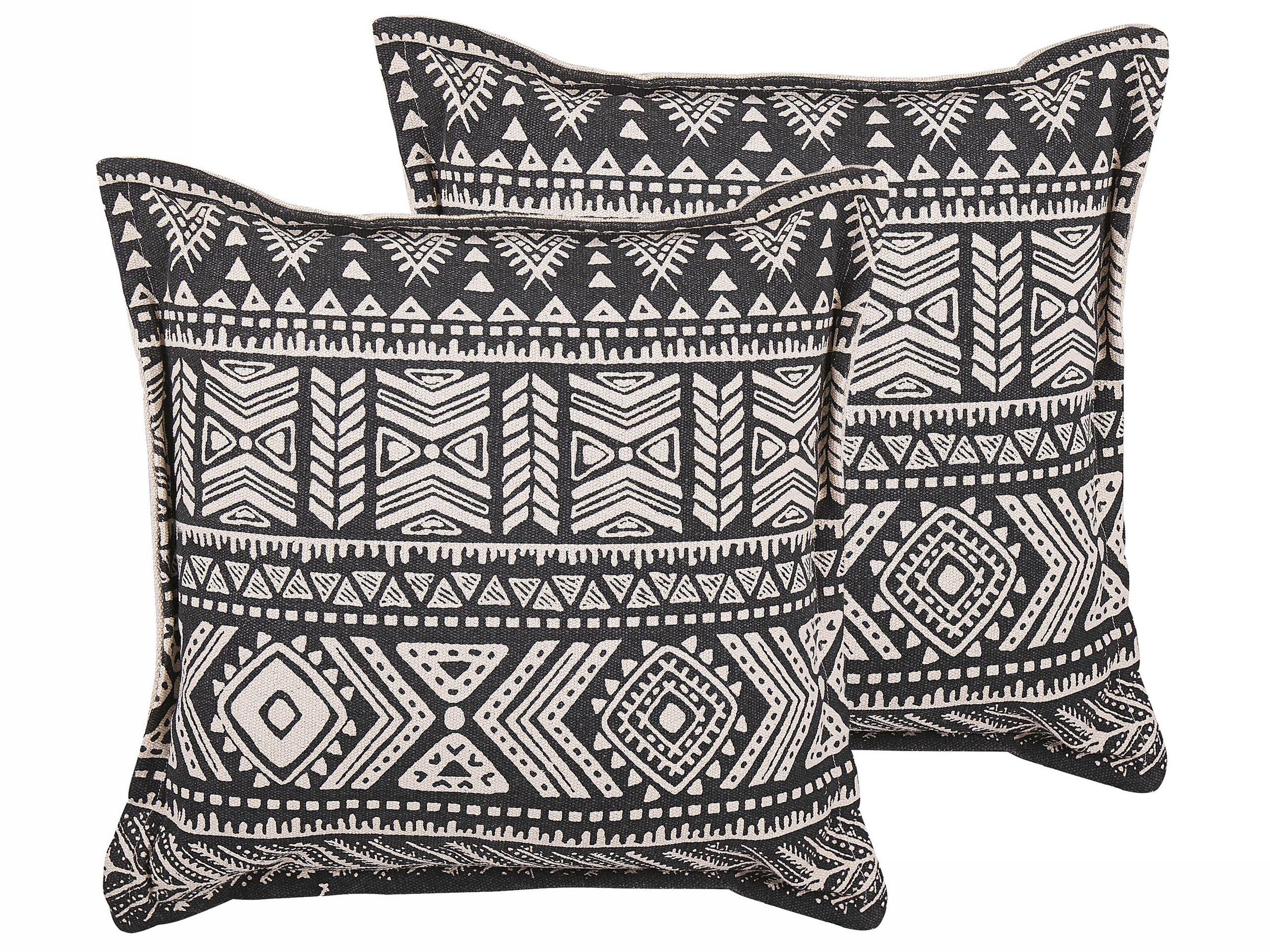 Beliani Lot de 2 coussins en Coton Boho SIRVAN  