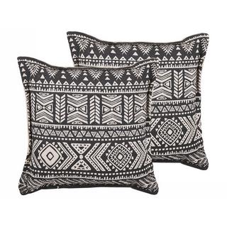 Beliani Lot de 2 coussins en Coton Boho SIRVAN  