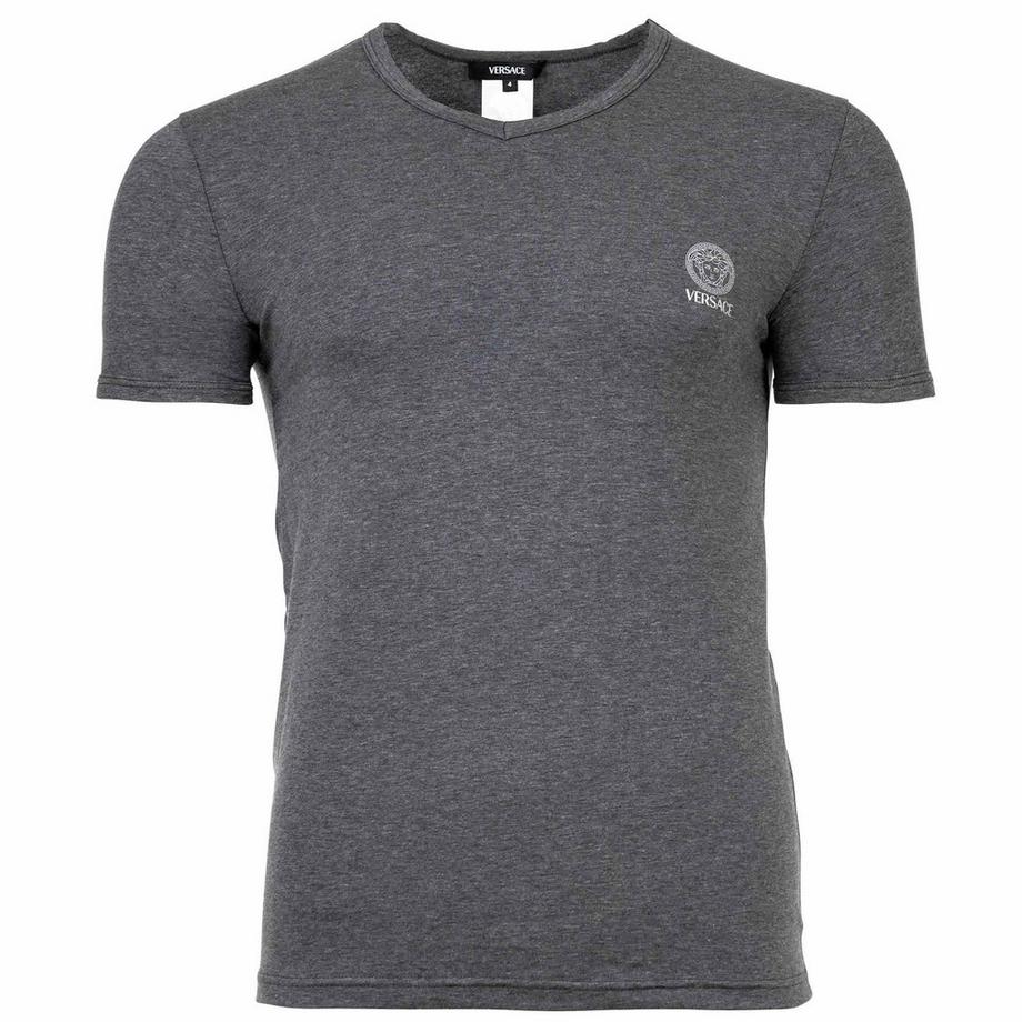 VERSACE Topeka Bi-Stretch Coton Biologique Col V T-Shirt  