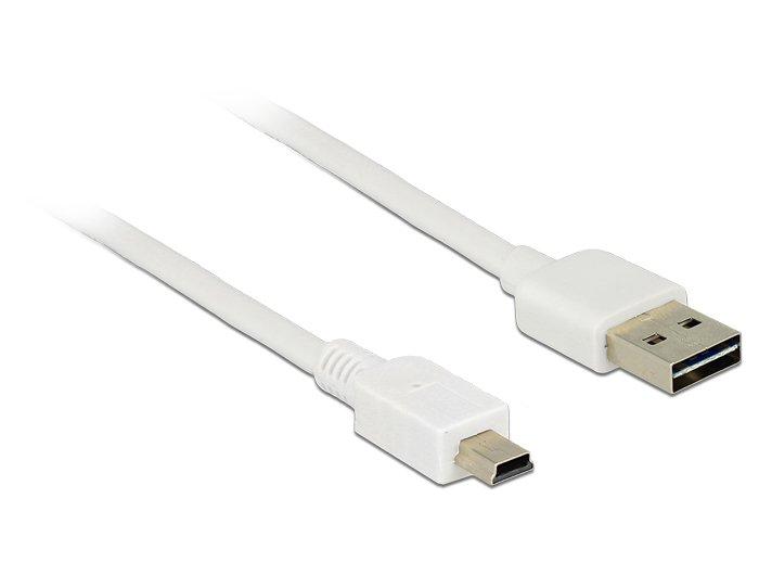 DeLock  0.5m, USB2.0-A/USB2.0 Mini-B cavo USB 0,5 m USB A USB B Bianco 