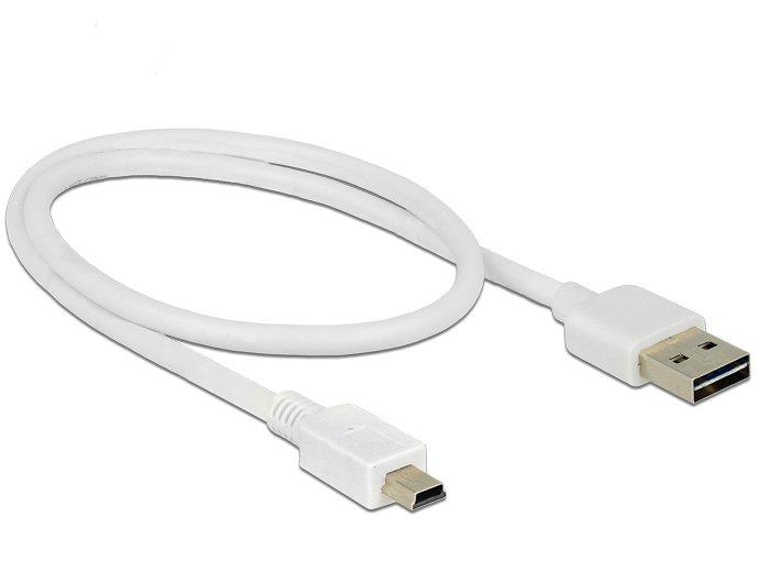 DeLock  0.5m, USB2.0-A/USB2.0 Mini-B cavo USB 0,5 m USB A USB B Bianco 