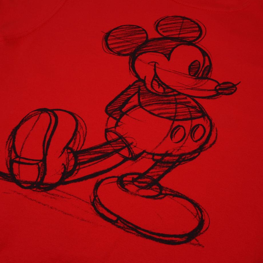Disney Mickey Mouse Felpa Girocollo Stampa Schizzo  