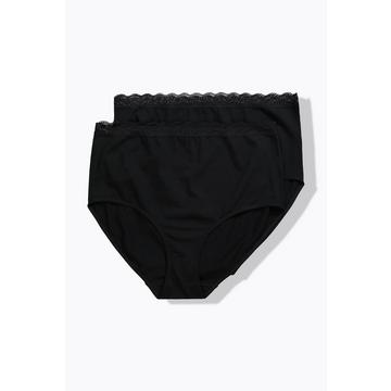 Culottes maxi en lot de 2 avec liseré élastique en dentelle