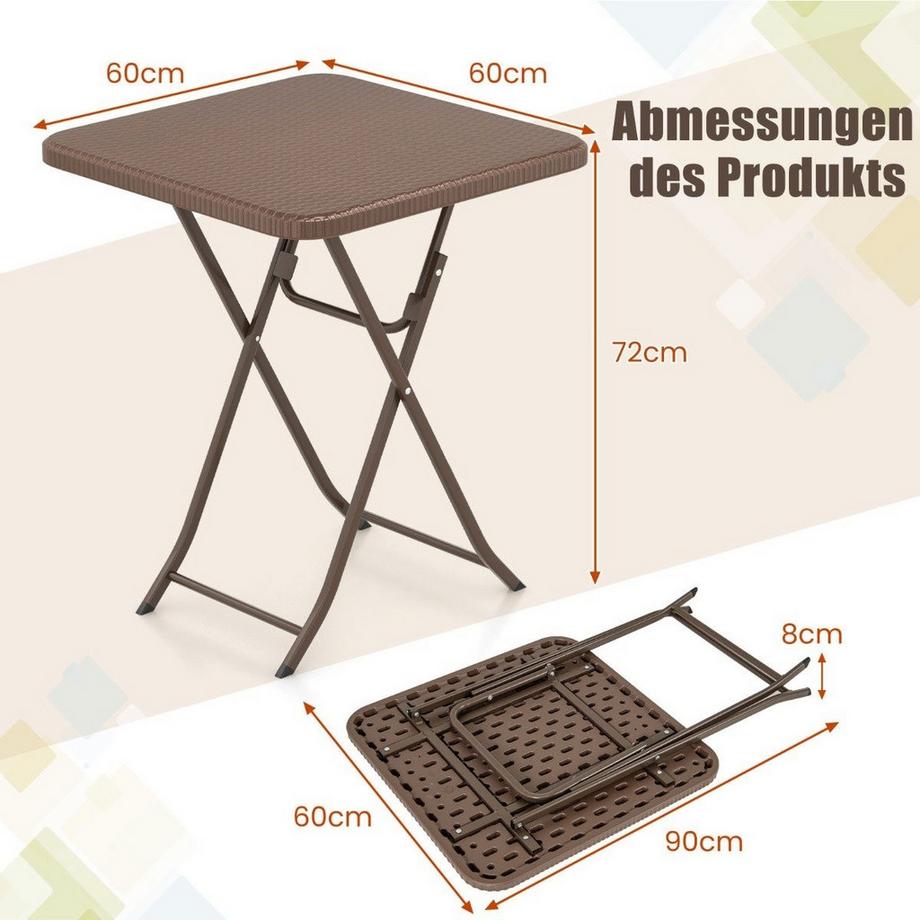 Northix Tavolo pieghevole in stile rattan  