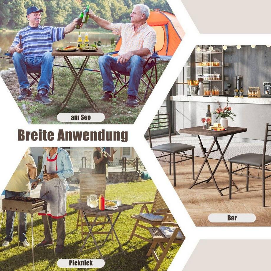 Northix Tavolo pieghevole in stile rattan  