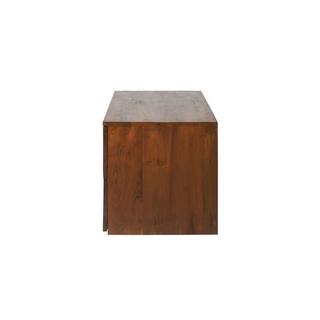 Vente-unique Waschbeckenunterschrank hängend mit 2 Schubladen - Dunkles Teakholz - 115 cm - BIMBING  