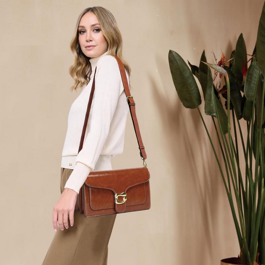 Only-bags.store Umhängetasche Clutch mit 2 abnehmbaren breiten Riemen Kreditkartenfächer  