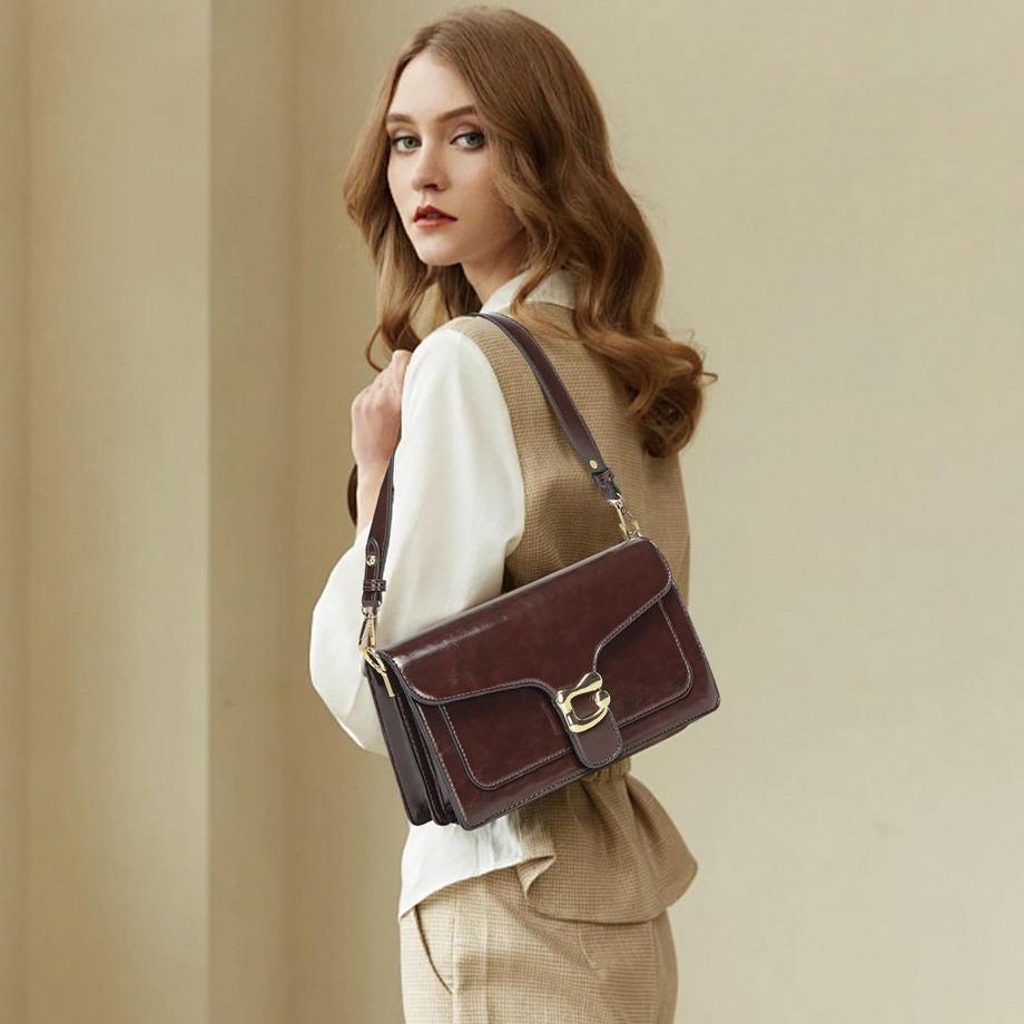 Only-bags.store Umhängetasche Clutch mit 2 abnehmbaren breiten Riemen Kreditkartenfächer  