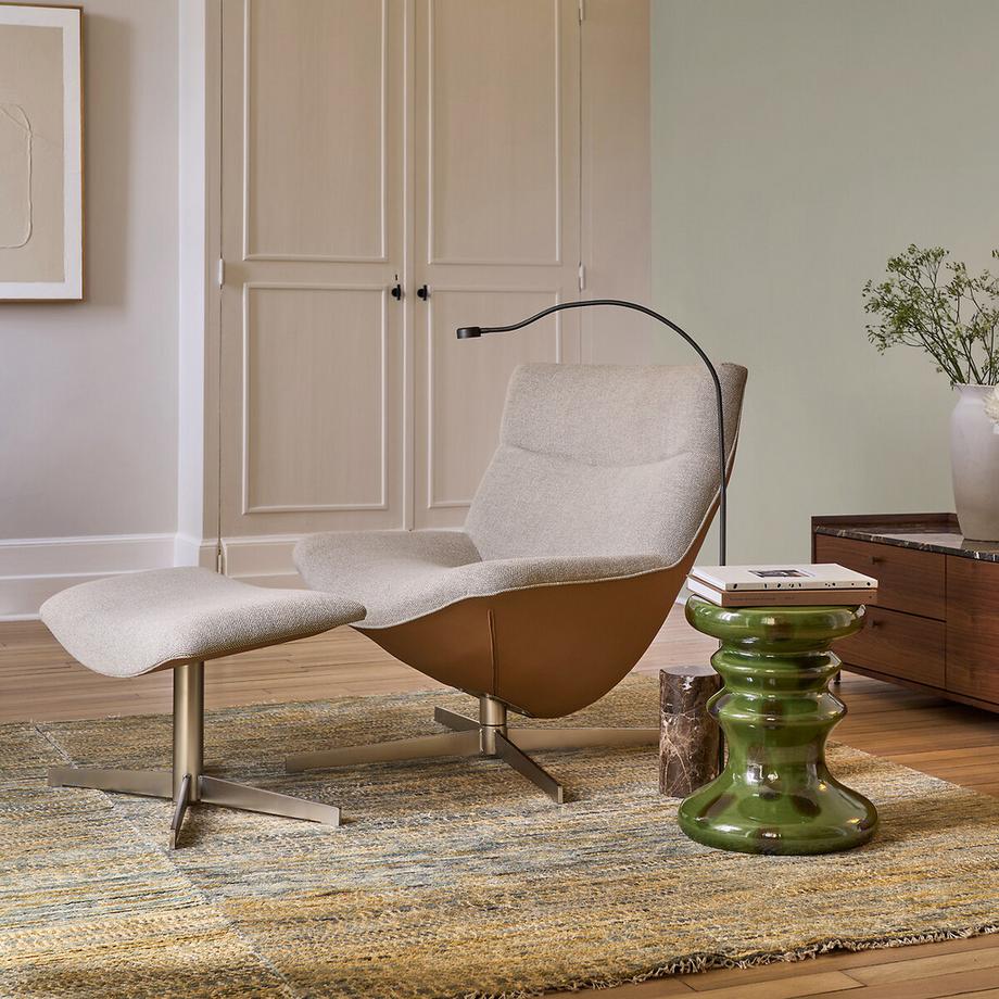 AM.PM Fauteuil relax pivotant et son repose-pieds Wesley  