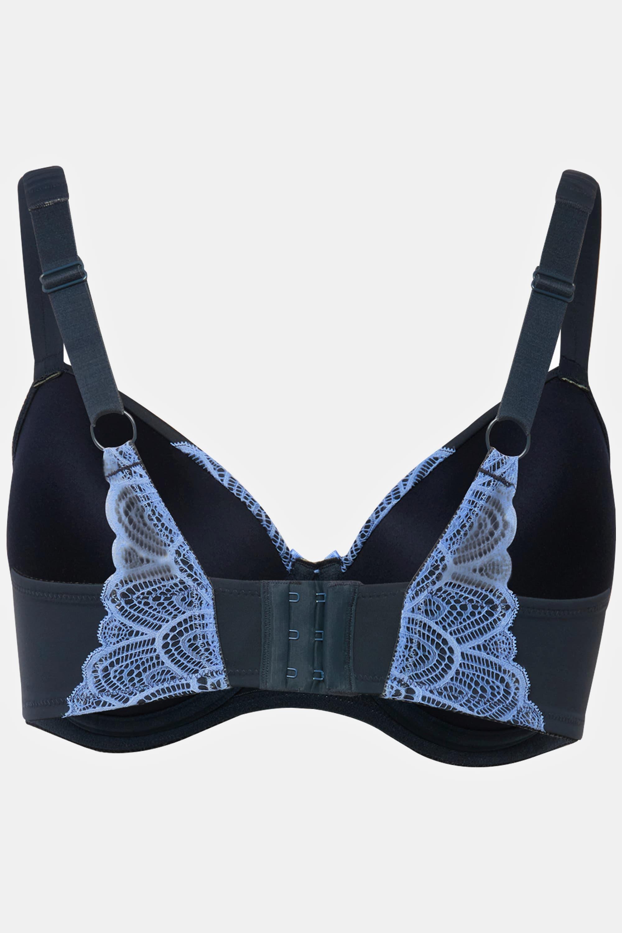 Ulla Popken  Reggiseno con ferretto, pizzo e coppe morbide, coppa B-E 