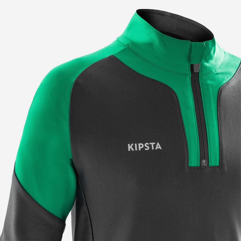 KIPSTA  Felpa da calcio bambino con zip poliestere 