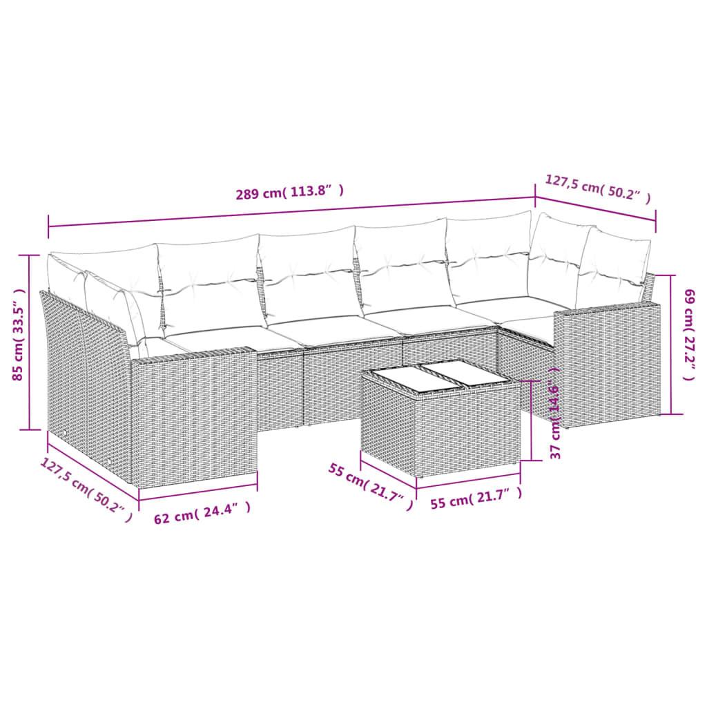 VidaXL Ensemble de canapés de jardin rotin synthétique  