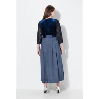 Ulla Popken Dirndl Stretch Samt Carré Ausschnitt Ärmellos  