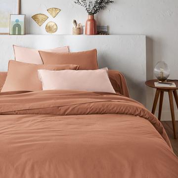 Housse de couette unie en coton lavé