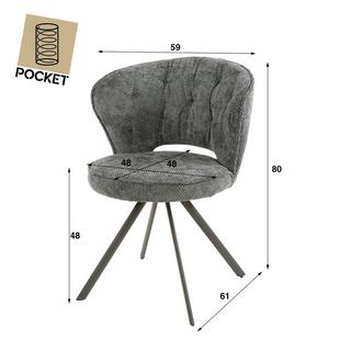 mutoni Chaise de salle à manger Komono Polo anthracite  