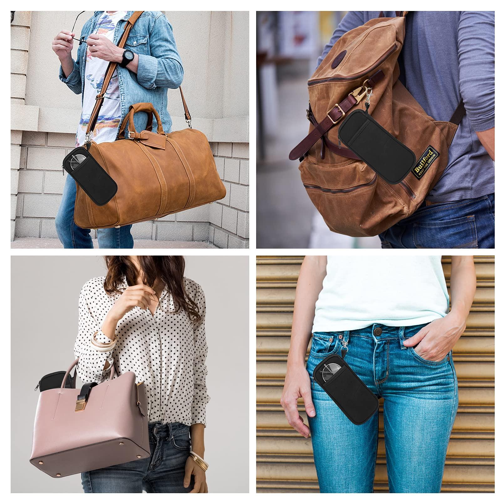 Only-bags.store Weiches Neopren Reissverschluss Brillenetui mit Gürtelclip 2er Pack  