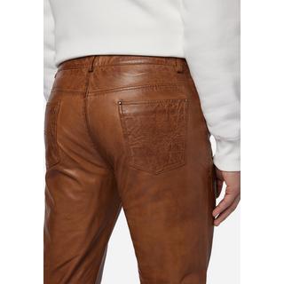 RICANO  Pantalon en cuir pour homme, Trant Pant, jeans en cuir à cinq poches en cuir d'agneau lavé. 