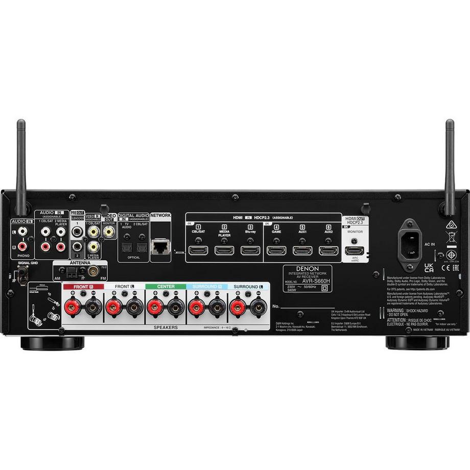 DENON  AV-Receiver AVR-S660H Schwarz 