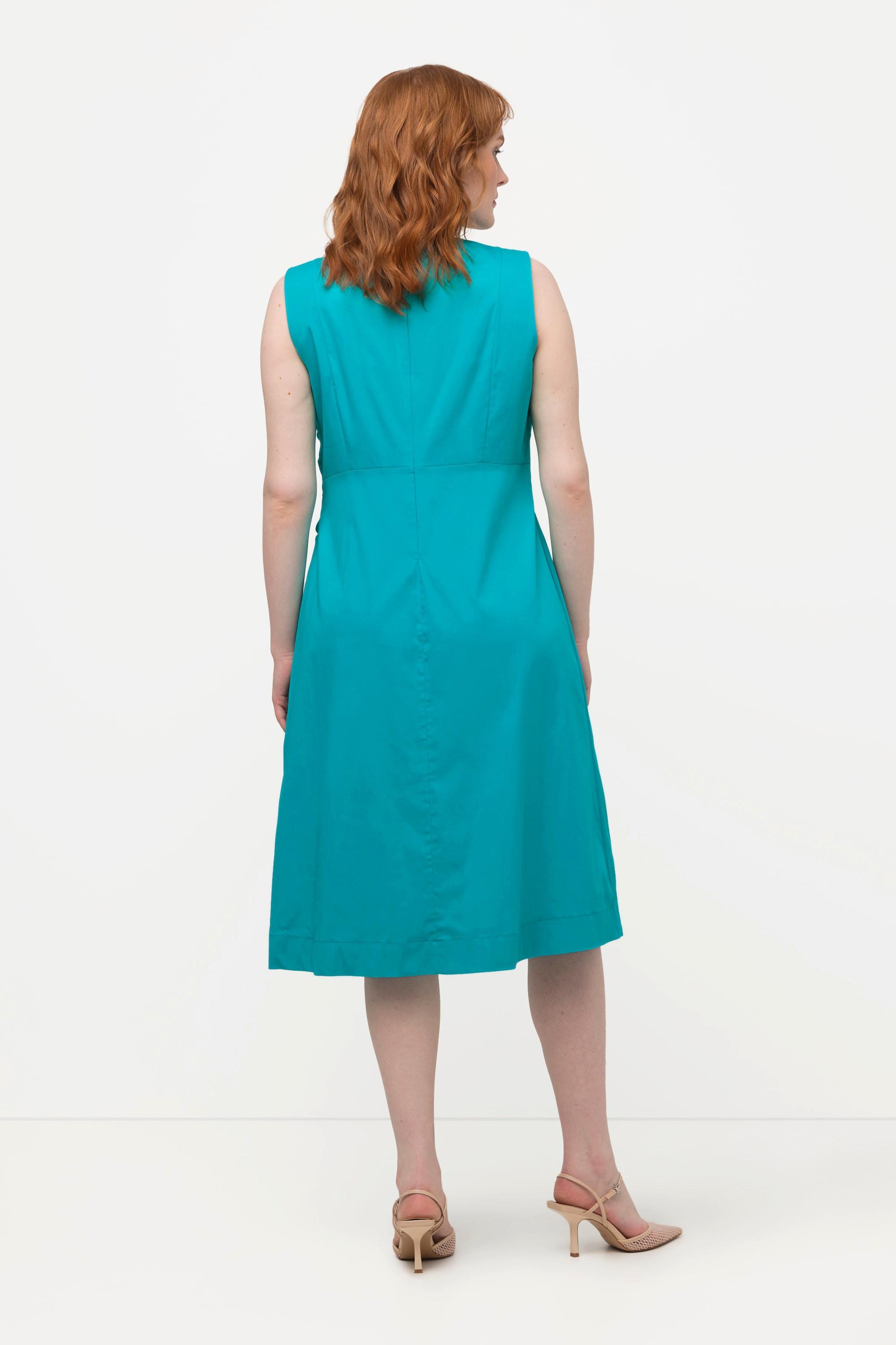 Ulla Popken Drapiertes ärmelloses V-Ausschnitt Kleid  