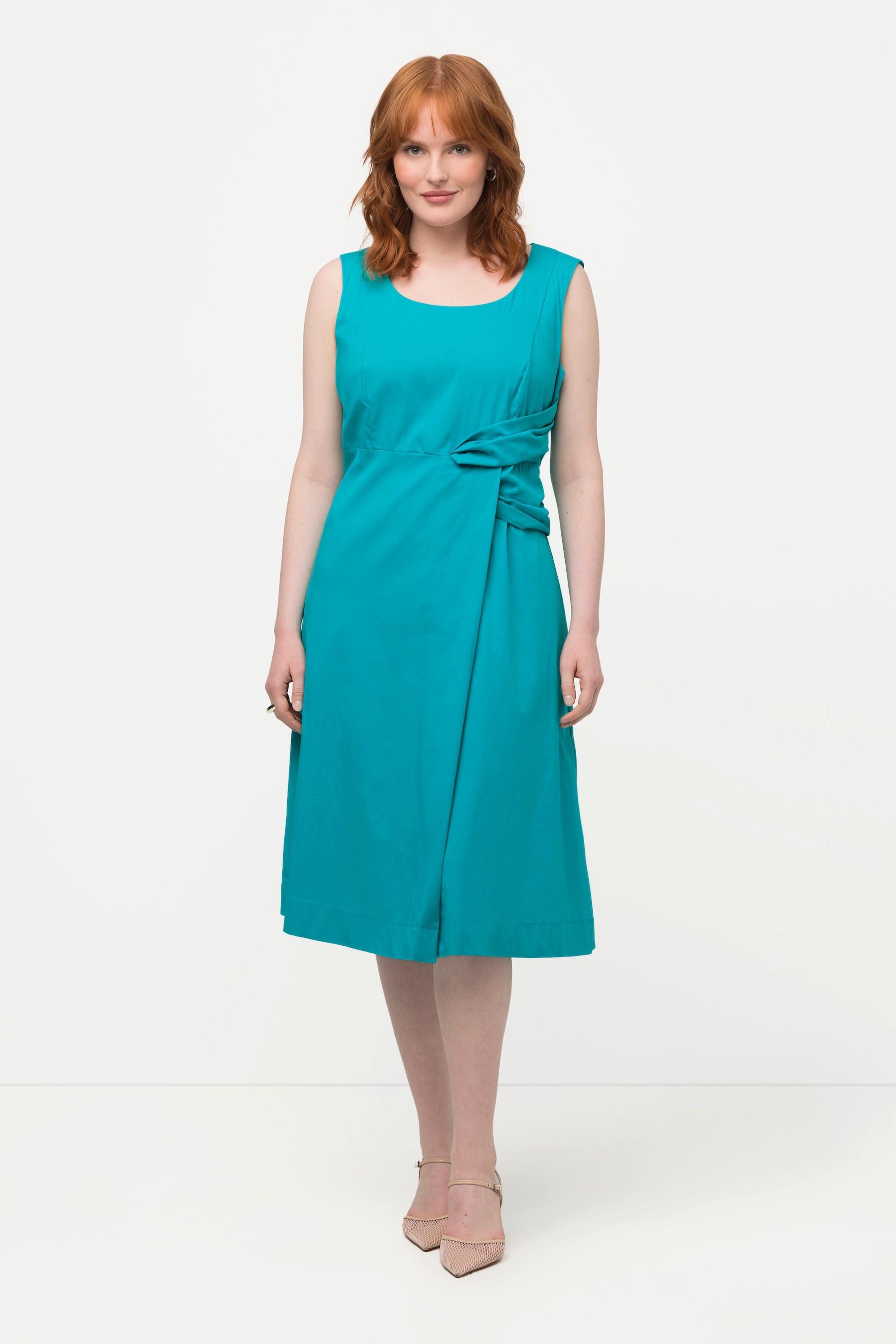 Ulla Popken Drapiertes ärmelloses V-Ausschnitt Kleid  