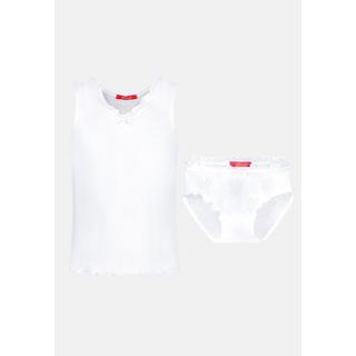 Hanssop  Unterhemd+Unterhose, luxuriöse Spitze Pointelle, Rose 