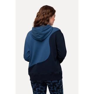 Ulla Popken  Hoodie, Kapuze, Langarm, Biobaumwolle marine 