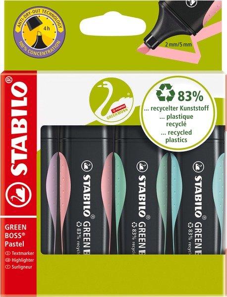 STABILO STABILO Textmarker GREEN BOSS 2-5mm  pastell 4 Stück  